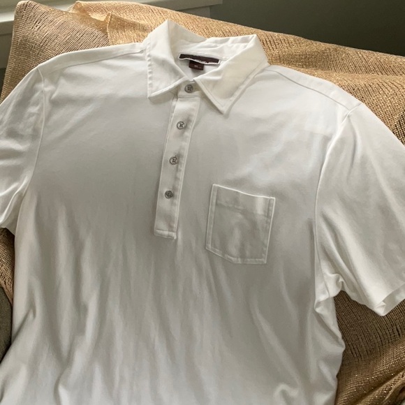 Michael Kors Cotton Polo, White, Cotton, 4 button w/ pocket, slightly worn, XL - Picture 3 of 5